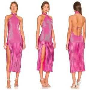 Flaw L’IDEE Soire Klum Midi Dress in Hot Pink Size 12